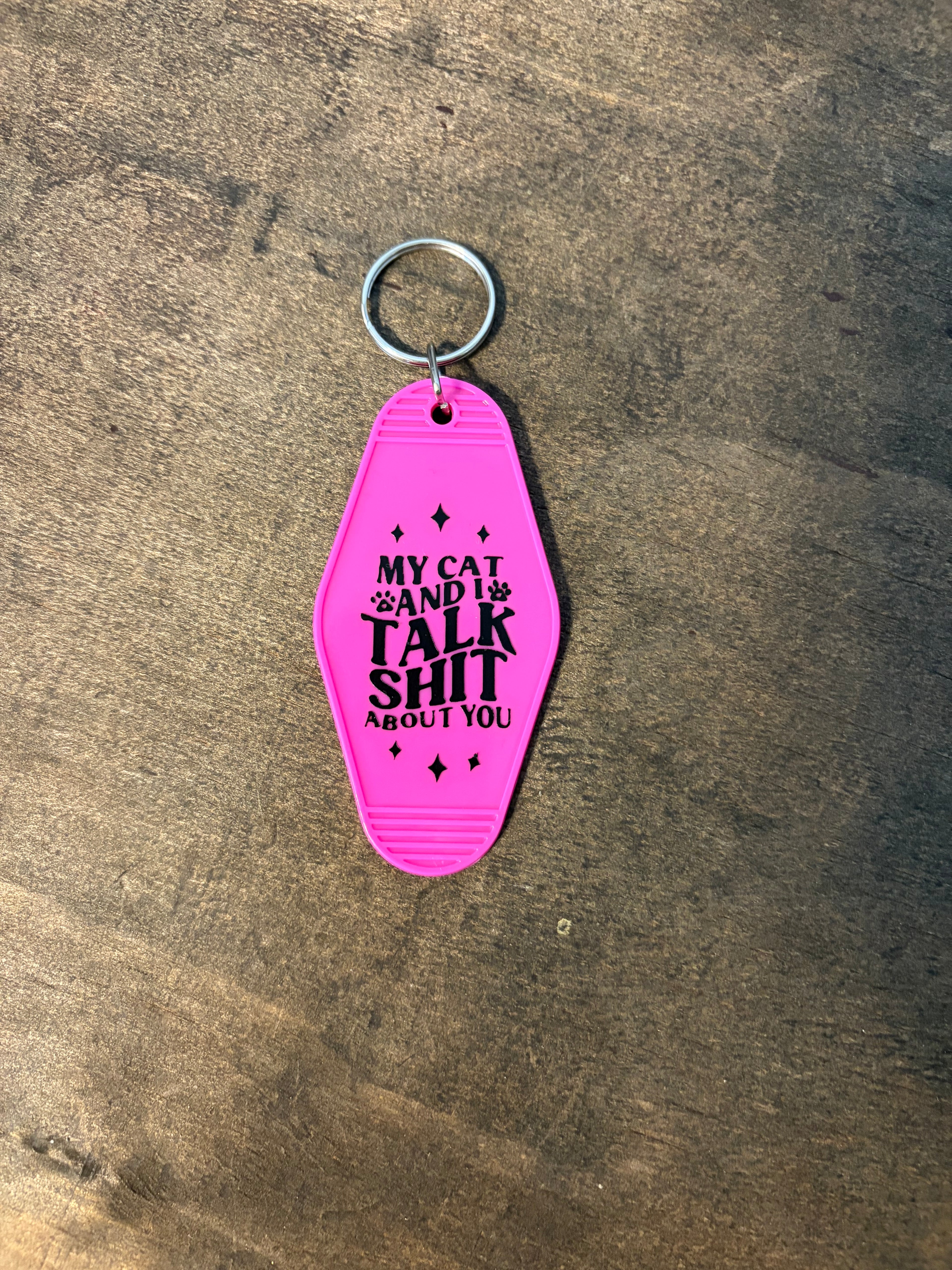 My Cat And I Motel Keychain