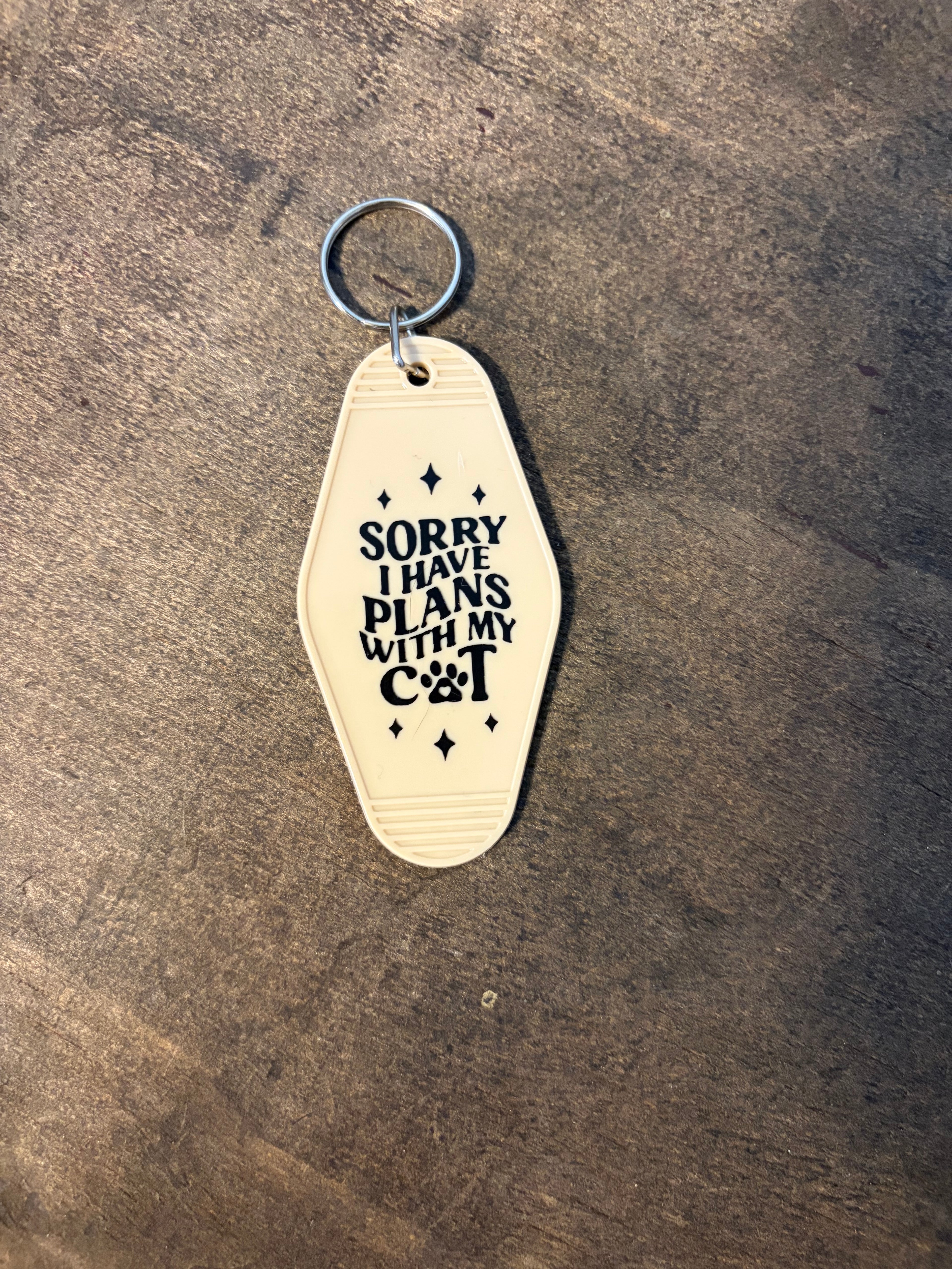 Plans With My Cat Motel Keychain